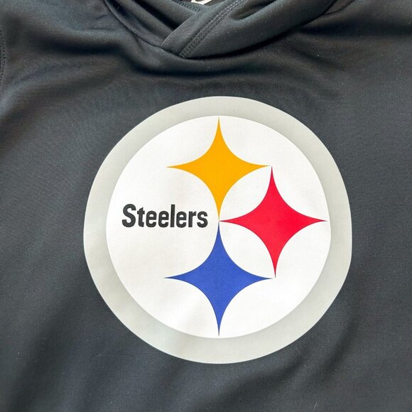 Nike Pittsburgh Steelers Logo Black Pullover Hoodie Sweatshirt Women’s Medium - Picture 5 of 9